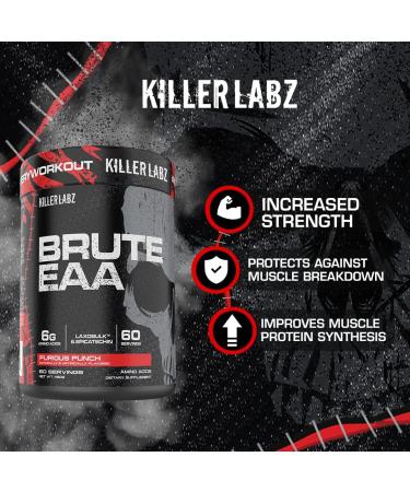 KILLER LABZ Brute EAA Branched Chain & Essential Amino Acids | 6g of Aminos to Accelerate Recovery and Lean Mass Gains 60 Servings (Southern Sweet Tea) - Buy Online on GoSupps.com