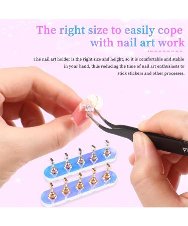 ANGNYA 2 Set Nail Stand Aurora Nail Holder for Painting Nail Stand for Press on with 96 Pcs Reusable Sticky Putty Nail Display Stand Nail Hand Practice Magnetic Nail Art Tools (Round) - Buy Online on GoSupps.com