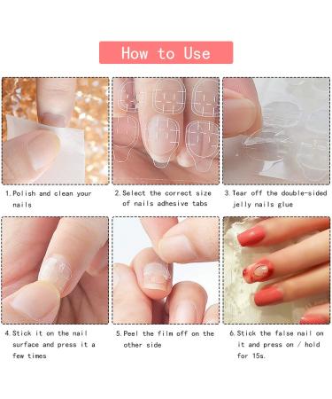 Wobe 600pcs Double-Sided Nail Glue Sticker | Waterproof Breathable Adhesive Tabs for False Nails | Transparent Flexible Fake Nail Glue - 25 Sheets - Buy Online on GoSupps.com
