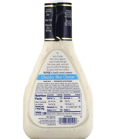 Ken's Steak House Chunky Blue Cheese Dressing 16 Ounce (Pack of 2) - Creamy and Flavorful Dressing - Buy Online on GoSupps.com