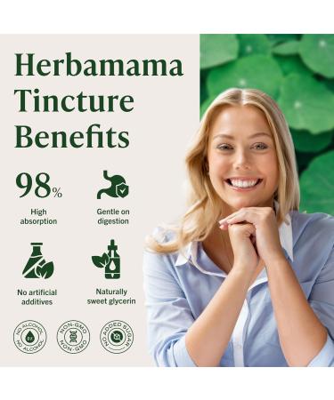 HERBAMAMA Gotu Kola Tincture - Vegan Brain Support with Centella Asiatica Extract Drops for Brain Support - Non-GMO, Alcohol & Sugar-Free Gotu Kola Extract Supplement, 84-Day Supply 4 Fl Oz (Pack of 1) - Buy Online on GoSupps.com