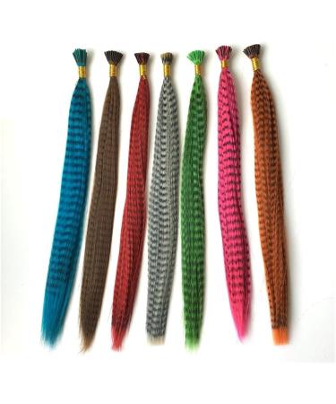 LNNXSZ Feather Hair Extension Kit 20strands 16inch 7 colors synthetic feather hair extensions for party (Color : T1B/4/30 Size : 16inches) 16inches T1b/4/30 - Buy Online on GoSupps.com