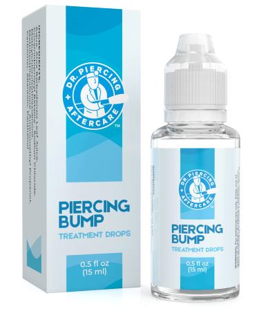 Dr. Piercing Aftercare Keloid Removal Drops  Non-Greasy Saline Solution Keloid Bump Removal for Piercings - Reduce Size & Appearance of Nose Piercing Bump, Treatment of Scars on Ear Lip Belly (15 mL) 1 Pack