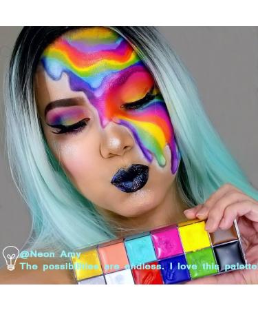 CCbeauty Professional 12 Color Face & Body Paint Kit - Non Toxic High Pigment Cream Palette for Halloween, Cosplay & Stage Makeup w/ 10 Premium Brushes - Buy Online on GoSupps.com