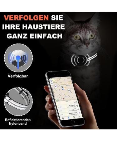 Waterproof Airtag Cat Collar - Reflective Gray XS (18-23cm) with Safety Lock & Elastic for Kittens & Small Dogs - Buy Online on GoSupps.com
