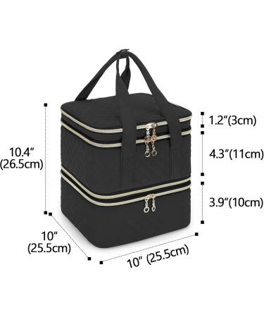 Yarwo Nail Polish Storage Bag for 72 Polishes & Nail Lamp - Stylish Cosmetic Organizer for Nail Accessories - Black Patent - Buy Online on GoSupps.com