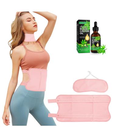 Castor oil pack castor oil pack wrap for waist and thyroid castor oil castor oil reusable organic castor oil pack kit cotton flanel & soft tie (bio-rigid oil included) Rosa 30 ml (2 pack) - Buy Online on GoSupps.com