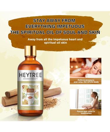 HEYTREE Sandalwood Essential Oil 100ml - Calm the Mind, Promote Peace and Focus - Exquisite Woody Scent for Aromatherapy and Relaxation - Buy Online on GoSupps.com