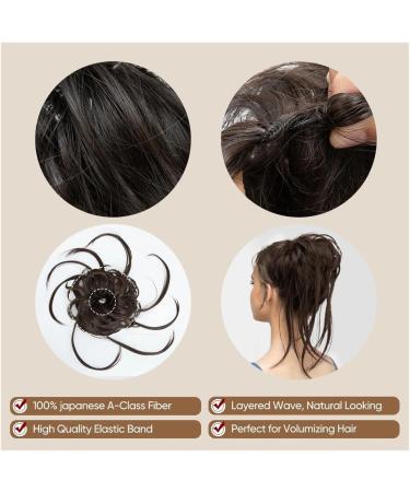 Hair Bun Hairpiece for Women Daily Synthetic Elastic Curly Messy Bun Hairpieces Scrunchie Black Blonde Brown Natural Fake Hair Chignon Band Updo Donut Hair Chignons(4-30) - Buy Online on GoSupps.com