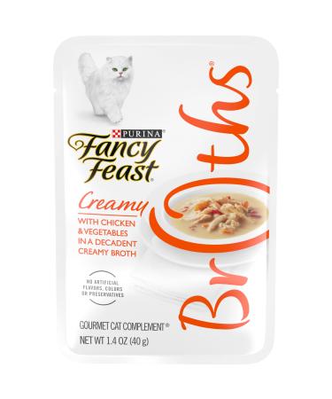 Purina Fancy Feast Limited Ingredient, Grain Free Wet Cat Food Complement, Broths Creamy With Chicken - (16) 1.4 oz. Pouches - Buy Online on GoSupps.com