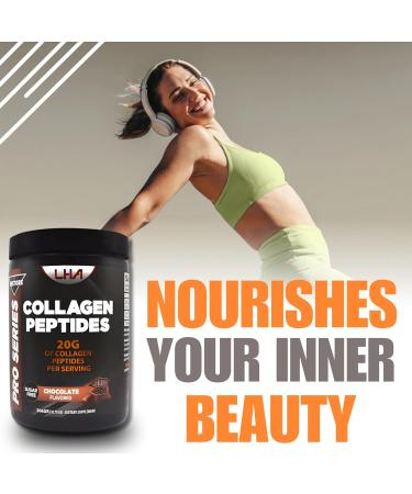 LHA Collagen Peptides Powder Chocolate Flavor Dietary Supplement for Skin Hair Nails Bone & Joint Support 10 oz - Buy Online on GoSupps.com