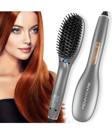 Ionic Hair Straightener Brush - Enhanced 8 Heat Levels for Silky Hair Fast Heating Anti-Scald & Safe Portable Brush - Buy Internationally - Buy Online on GoSupps.com