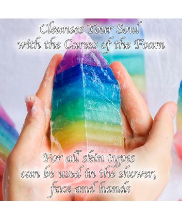 Crystal Chakra Soap Rock - Jasmine Essential Oil - Natural Gemstones - Healing Energy Moisturizing Soap Bar - Unique Gift for Men & Women - Buy Online on GoSupps.com
