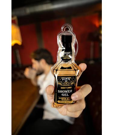 Accentra maxi shower gel WHISKEY FLAVOR in whiskey bottle look including pendant 200 ml shower gel with whiskey flavor scent fantastic gift idea for Fathers Day birthday or Easter - Buy Online on GoSupps.com