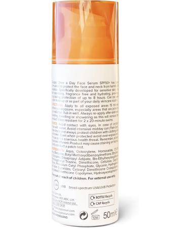 Calypso Once a Day Serum SPF50+ Serum with Vitamin C for Face and Neck for Sensitive Skin. Very High Sun Protection. UVA + UVB Primer. - Buy Online on GoSupps.com