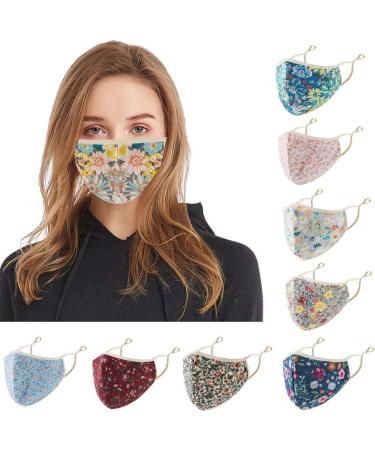 Buy Amyglin Facial Protection Cotton Mask - Washable Reusable Adjustable Breathable Dustproof with Flower Pattern | Ideal for Outdoor Sports - Unisex - Buy Online on GoSupps.com