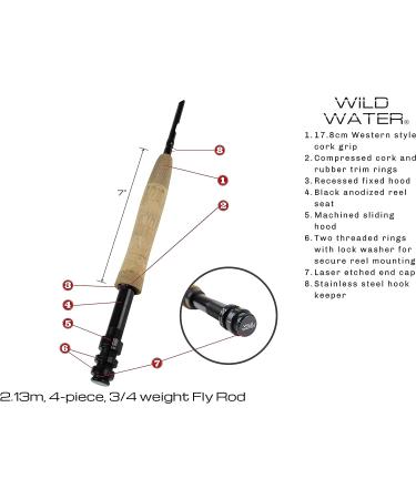 Wild Water Standard Fly Fishing Combo Starter Kit - 3 or 4 Weight, 7 Ft Graphite Rod with Accessories, Aluminum Reel, Fly Box, and Flies - Buy Online on GoSupps.com