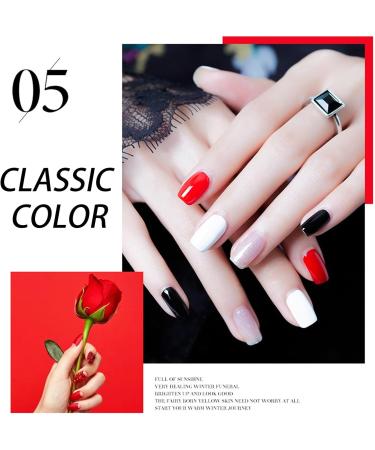 Nail Varnish Set - Non Toxic Nail Polish Set Quick Dry & Long Lasting Nail Lacquer Black Red White Color Nail Paint Home DIY Manicure Gift Set for Women Girl Pianist - Buy Online on GoSupps.com