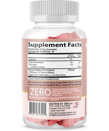 Pueraria Mirifica Gummy - Organic 10:1 Extract | 60 Premium Veggie Gummies for Transgender Health - Buy Online on GoSupps.com