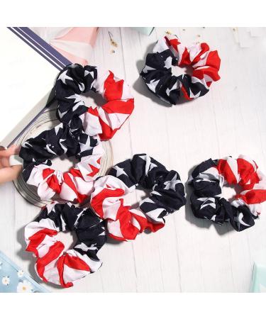 6Pcs Women Hair Scrunchies - July 4th USA American Flag Union Jack Scrunchie (USA Flag) - Buy Online on GoSupps.com