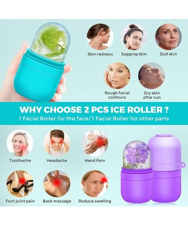 AURUZA 2PCS Ice Roller Mold for Face - Facial Ice Roller for Puffiness Relief and Skin Care - Shrink Pores and Enhance Beauty - Buy Online on GoSupps.com