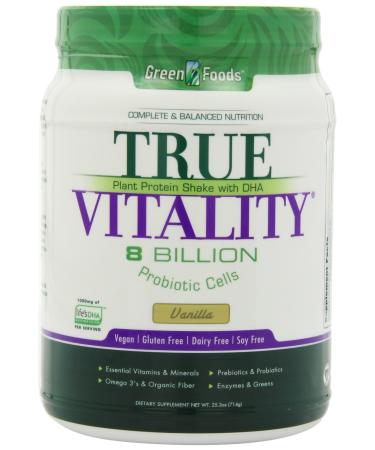 Green Foods  True Vitality Plant Protein Shake with DHA Vanilla 25.2 oz (714 g)