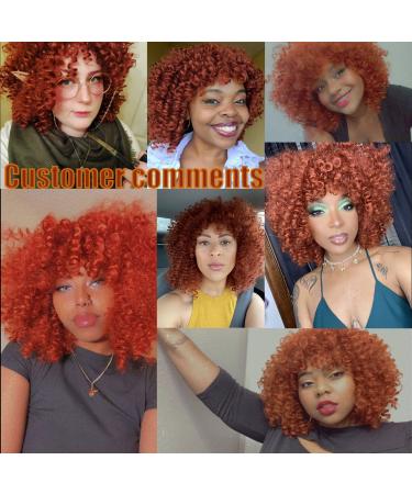 LIZZY Short Curly Afro Wig with Bangs for Black Women - Copper Red - Buy Online on GoSupps.com