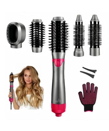 Hair Dryer Brush 5 in 1 Air Styler High-Speed Negative Ionic Hair Dryer Protects Pair and Fast Drying Detachable & Interchangeable Brush Head Hair Dryer Brush for Curling Smoothing & Styling