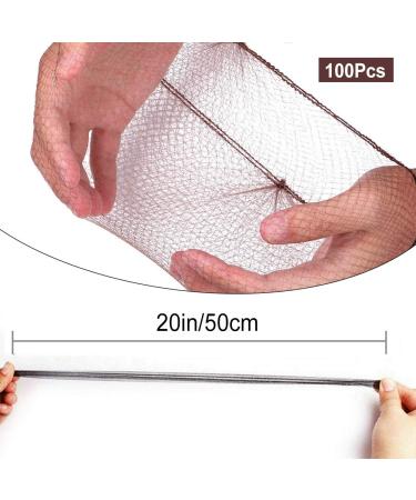 Pack of 100 Invisible Elastic Hair Nets - 20 Dark Brown for Wig & Hair Fixation | Perfect for Ladies' Knot Making - Buy Online on GoSupps.com