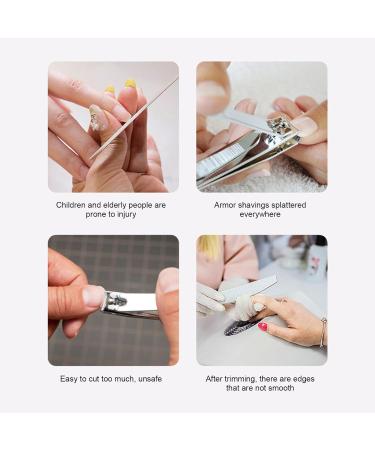 Poupangke Electric Nail Clippers for Adults | Electric Nail Trimmer USB Rechargeable Nail Clippers with Catcher 2 in-1 Nail File for Baby Kids Seniors Adult Yellow - Buy Online on GoSupps.com