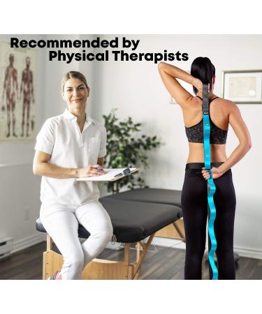 CTRL Sports Non-Elastic Stretching Strap with 10 Loops - Blue | Physical Therapy, Yoga, Exercise and Flexibility Band with Carry Bag and Instructions - Buy Online on GoSupps.com