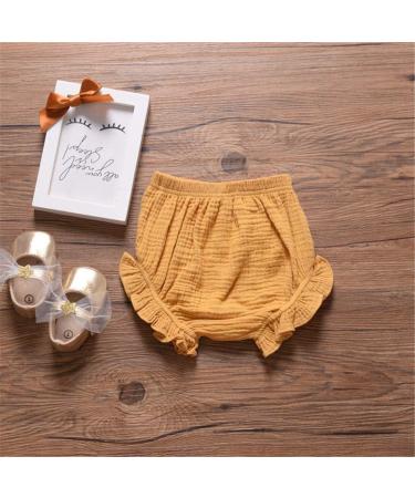 HASAKI Kids Linen Bloomer Shorts Set - 2Pcs Diaper Cover for Newborns to Toddlers (2-3 Years) Yellow+Black - Buy Online on GoSupps.com