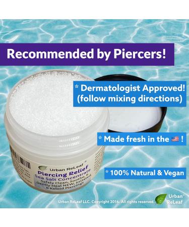 Urban ReLeaf Piercing Relief Sea Salt Concentrate Clean, Soothe, and Heal Irritated Piercings Safely - Buy Online on GoSupps.com