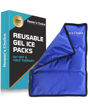 Rester's Choice Ice Pack for Injuries Reusable - (Standard Large: 11x14.5") for Hip, Shoulder, Knee, Back - Hot & Cold Compress for Swelling, Bruises, Surgery - Heat & Cold Therapy 11x14.5 Inch (Pack of 1)