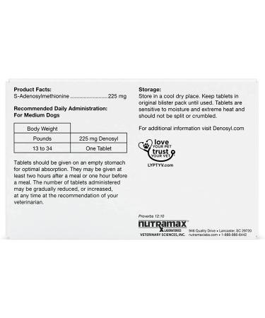 Denosyl for Dogs and Cats | Medium Dog (13-34 lbs) | 30 Tablets - Buy Online on GoSupps.com