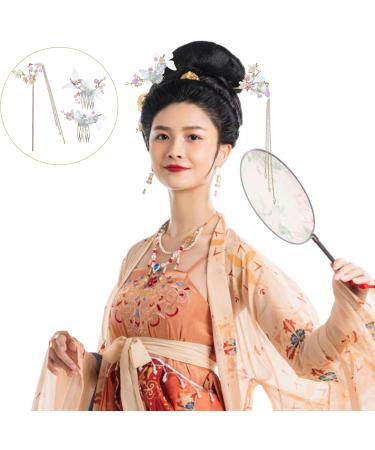 Minkissy Rhinestone Pearl Flower Hair Stick Hair Comb Chinese Hair Chopsticks Vintage Tassel Hair Pin Chignon Pin Chopsticks Hair Styling Accessories for Women - Buy Online on GoSupps.com