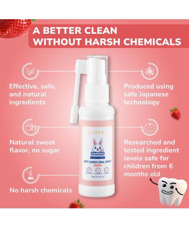 Abera Anti-Caries Kids Oral Spray - Fluoride Free Toddler Toothpaste Helper with 360 Rotating Spout for Cavity Repair & Fresh Breath - 1.35 fl oz - Buy Online on GoSupps.com