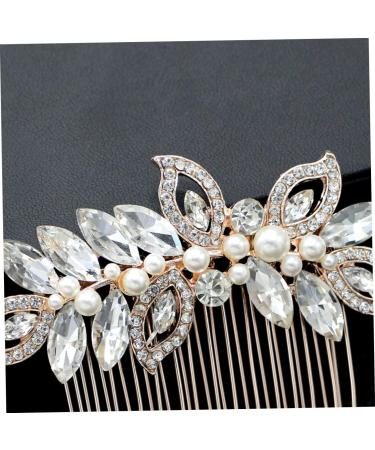 Ipetboom Silver Hair Clip Pearl Hair Comb Gold Headpiece Wedding Hair Combs Bridal Headdress Bridal Comb Wedding Hair Accessory Hair Combs for Pearl Hair Barrettes Bride Rose Accessories - Buy Online on GoSupps.com