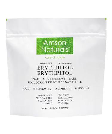 Erythritol Sweetener Granular 10 lb / 4.54 kg Natural Sugar Substitute Sweet taste Zero Calorie Gluten-free Non-GMO by Amson Naturals. 4.54 kg (Pack of 1)