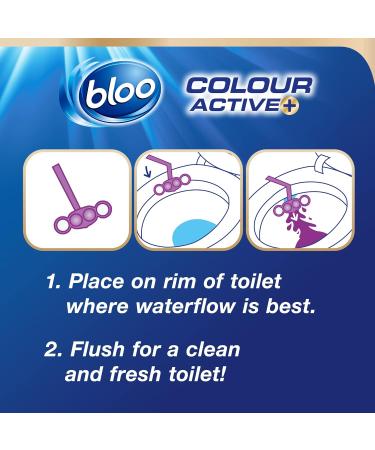 Bloo Lavender Colour Active Toilet Rim Block - 50g (Pack of 1) | Anti-Limescale Cleaning Foam with Dirt Protection for Extra Freshness - Buy Online on GoSupps.com
