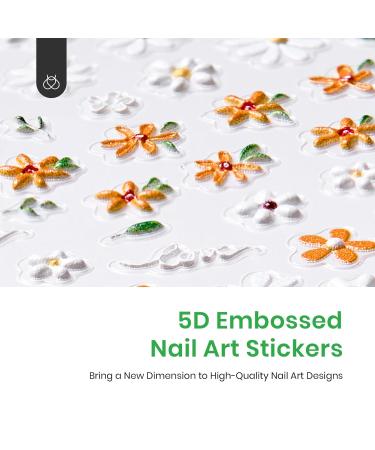 Beetles Gel Polish Top Coat & 5D Flower Nail Stickers - No Wipe UV LED - Perfect for Girls & Women | Garden Walk Design - Buy Online on GoSupps.com