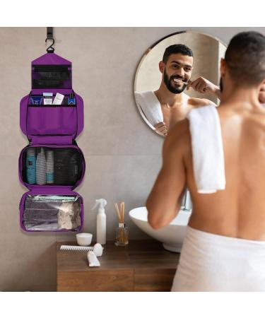 Homchen Waterproof Hanging Travel Toiletry Bag - Portable Cosmetic Wash Bag for Men and Women (Purple, M) - Buy Online on GoSupps.com