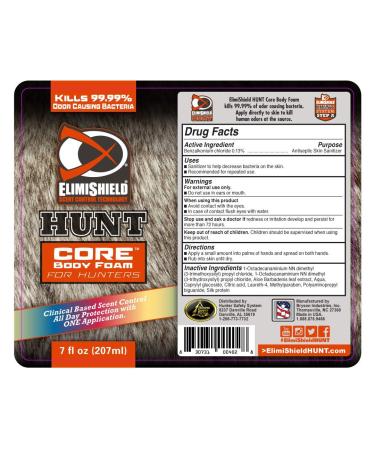 Elimishield HUNT Core Body Foam - Odor Eliminator for Hunters (Unscented) - Buy Online on GoSupps.com