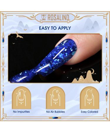 ROSALIND 10PCS Glitter Gel Nail Polish Set - Gold Red Green Blue Sparkle Colors | Soak Off Reflective Sliver Purple Shiny Sparkly Gel Manicure - Buy Online on GoSupps.com