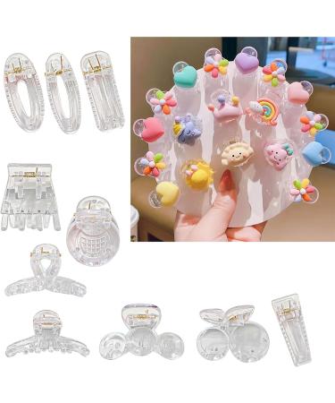 10 Pack Acrylic Hair Pins DIY Hair Accessories Hair Clamp Hair Barrette Clear Hair Grips Acrylic Material For Children DIY Hair Accessories - Buy Online on GoSupps.com