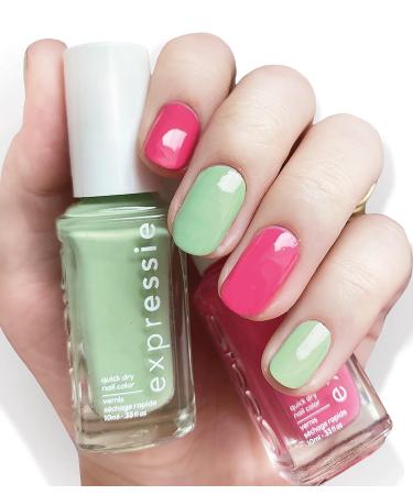 essie Expressie Color On The Fly Kit: Bright Pink & Green | Quick-Dry Nail Polish | 8-Free Vegan Formula | 1 Kit - Buy Online on GoSupps.com