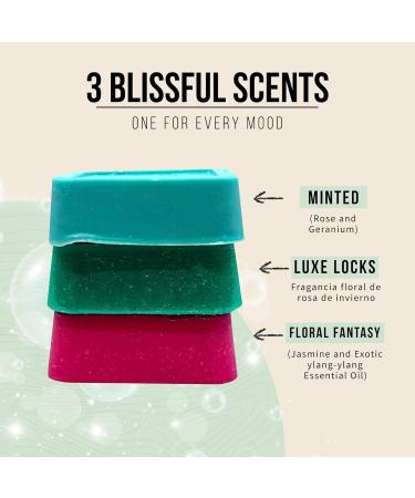 Solid Hair Conditioner Collection - Handmade Natural Hair Care Set for All Hair Types | 3-Pack Luxe Locks with Essential Oils & Shea Butter - Perfect Hair Gift Set with Travel Soaps - Buy Online on GoSupps.com