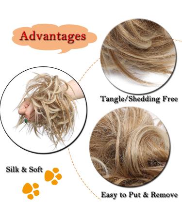 SEGO Curly Hairpiece Tie - Natural 45G Coffee Brown & Blonde Hair Bun Extension | Updo Hairband - Buy Online on GoSupps.com