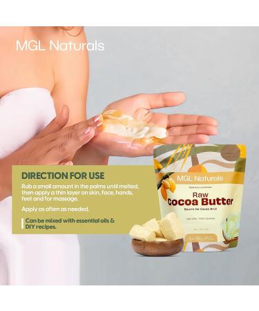 MGL Naturals Organic Cocoa Butter 2.2 lb - 100% Pure, Unrefined & Raw | For DIY Body Butters, Creams, Soaps & Lotions | Treats Stretch Marks - Buy Online on GoSupps.com