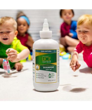 Lice Combat Shampoo - All-Natural Pesticide-Free Treatment with Tea Tree & Coconut Oil | Best Value for Lice Prevention | Great Smell - Buy Online on GoSupps.com